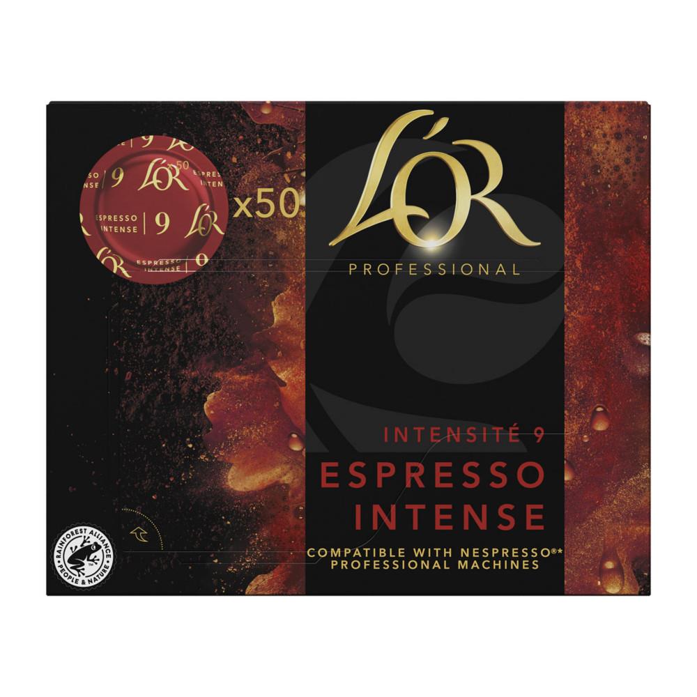 Espresso intense capsule disc de caf L'Or Professionel - pour machine compatible Nespresso Pro - intensit : 9 - bote de 50