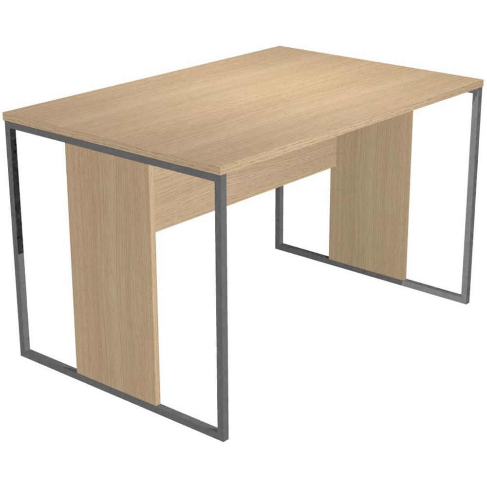Bureau droit Presto 120 x 80 cm - Plateau Ch�ne - Pieds Anthracite