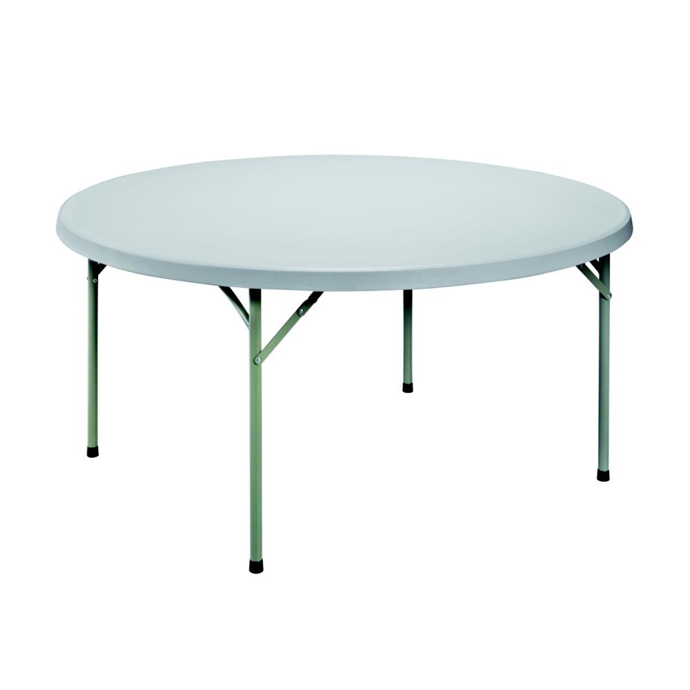 Table pliante poly�thyl�ne ronde diam�tre 150 cm - Plateau gris - Pieds gris