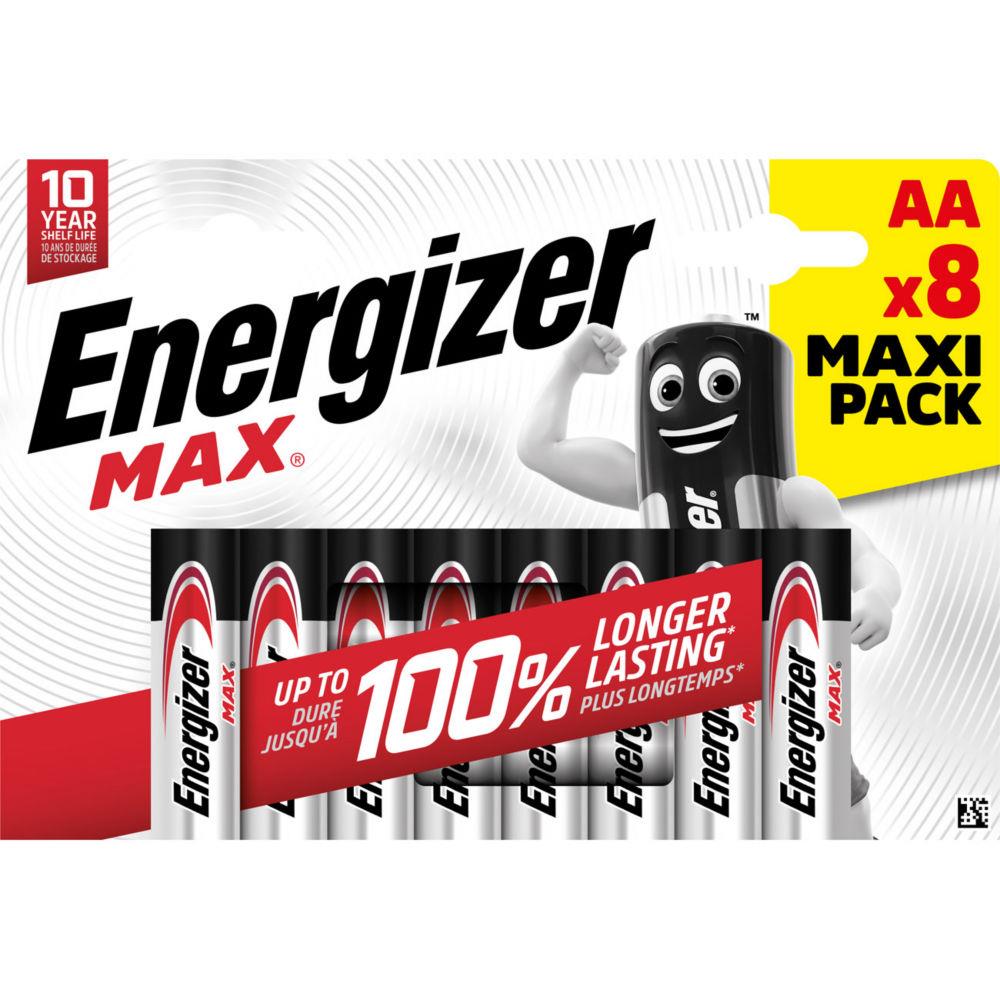 Piles AA LR6 Energizer Max - blister de 8 piles