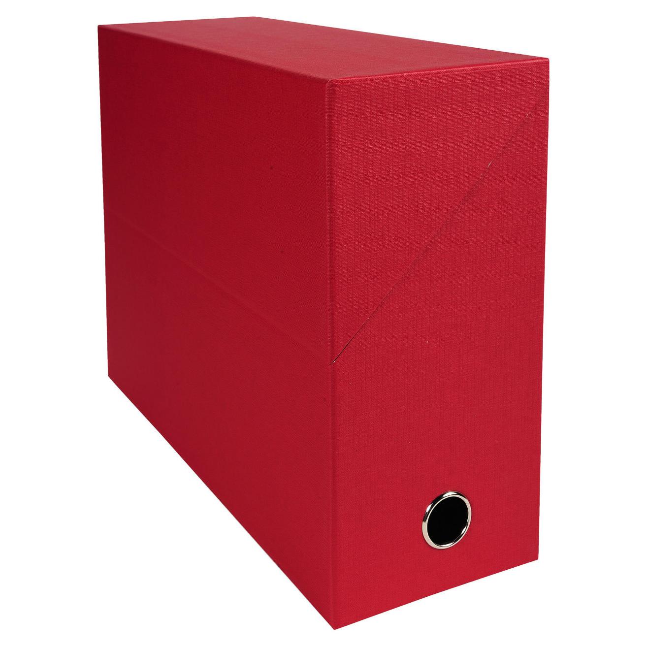 Bote de classement Exacompta en toile cartonne - Dos  120 mm - rouge - Lot de 5 botes