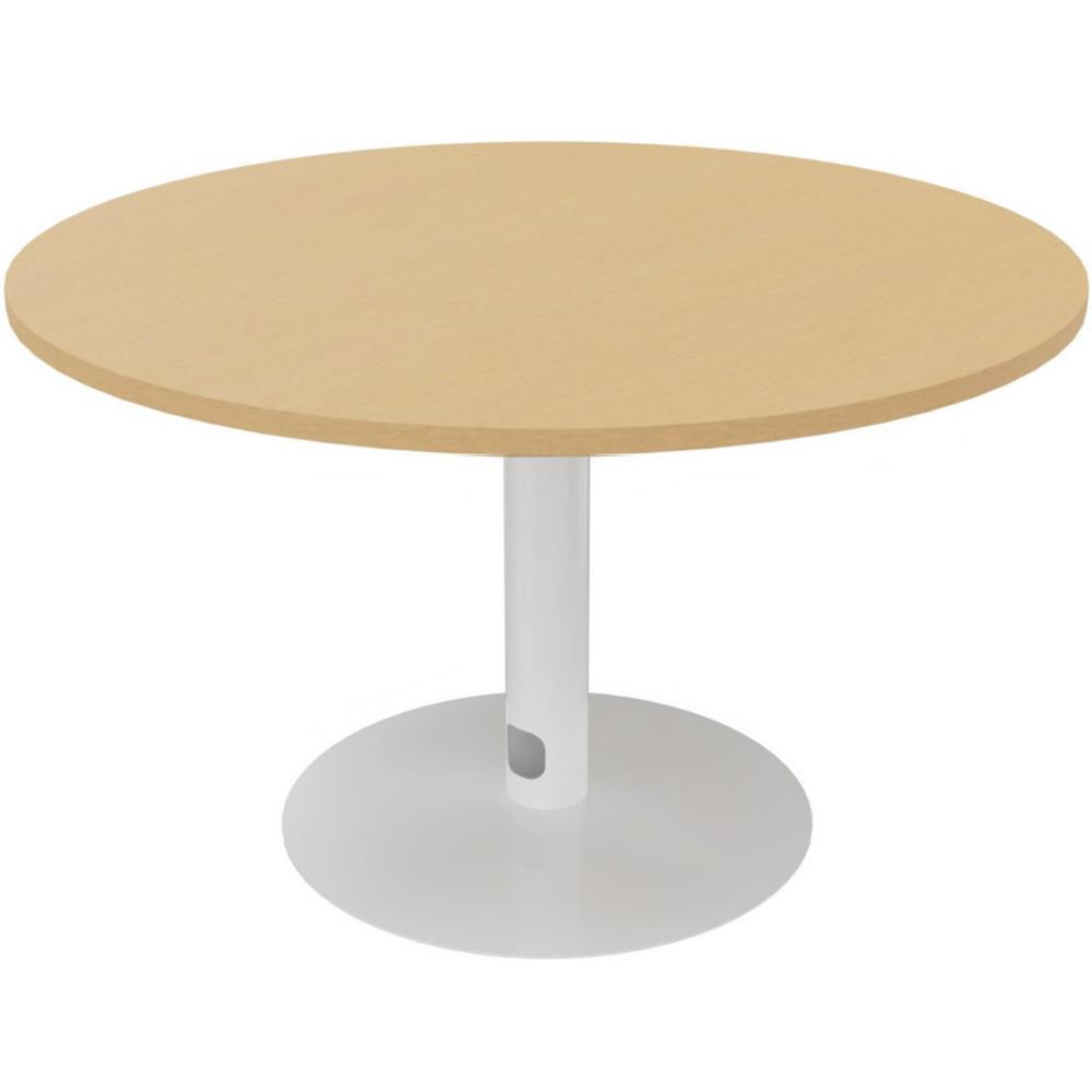 Table Modulaire ronde - pi�tement tulipe blanc - plateau h�tre