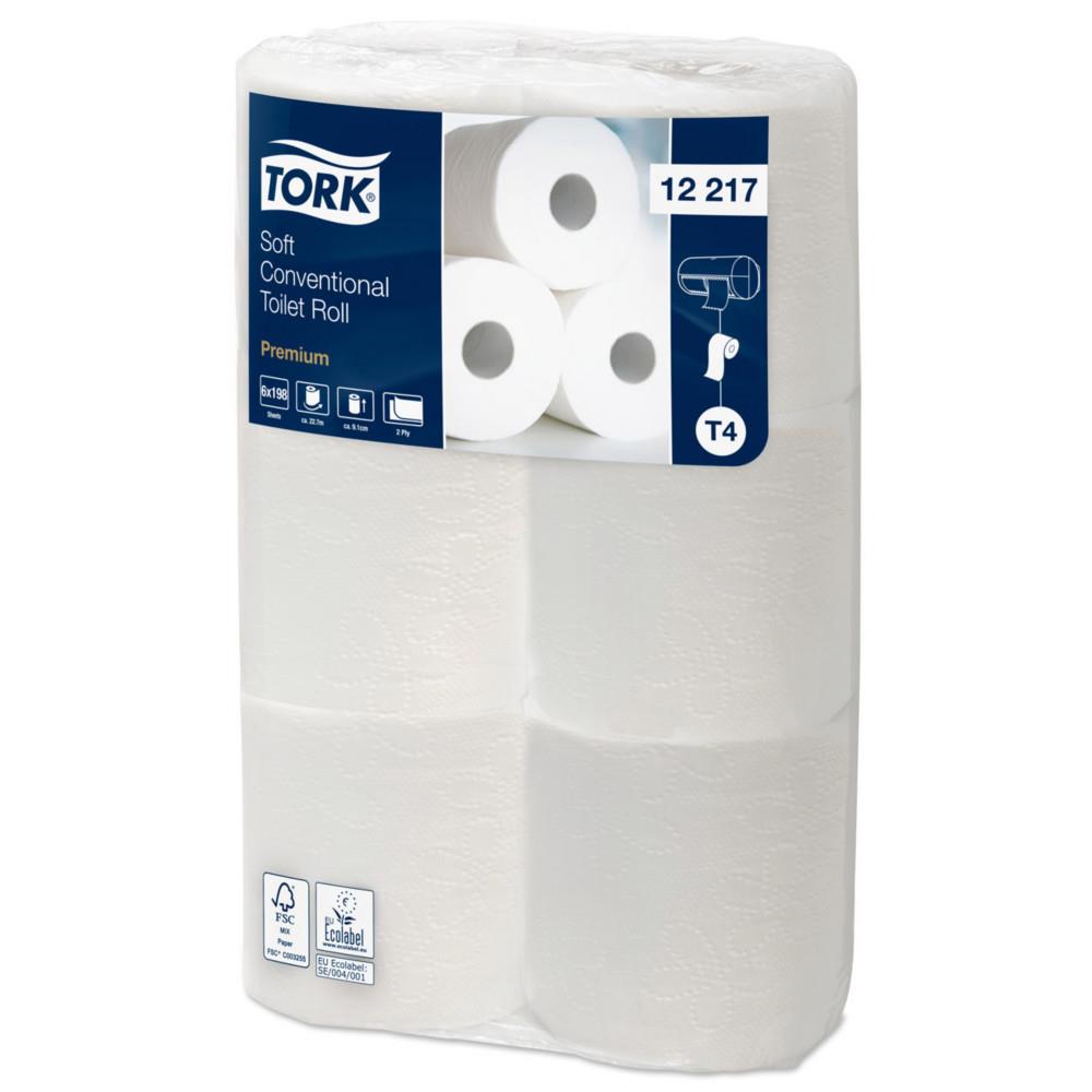 Papier toilette Tork Premium T4 double �paisseur - 12217 - Lot de 6 rouleaux - Blanc