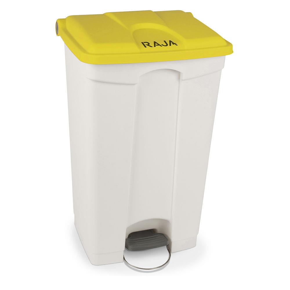 Poubelle  pdale en plastique RAJA - 90L - jaune