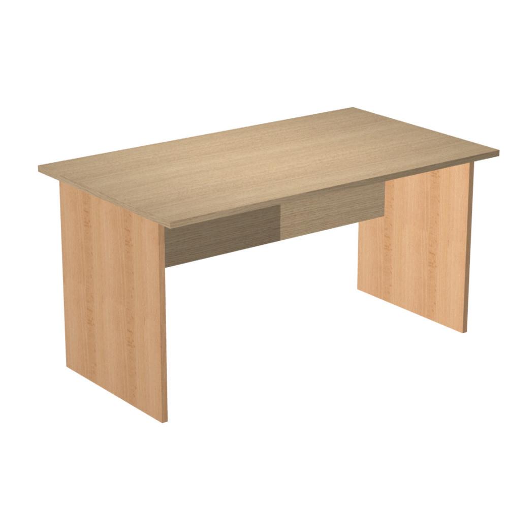 Bureau droit Pulse Bois - L140 x P80 cm - Plateau Chne - Pieds panneaux Htre