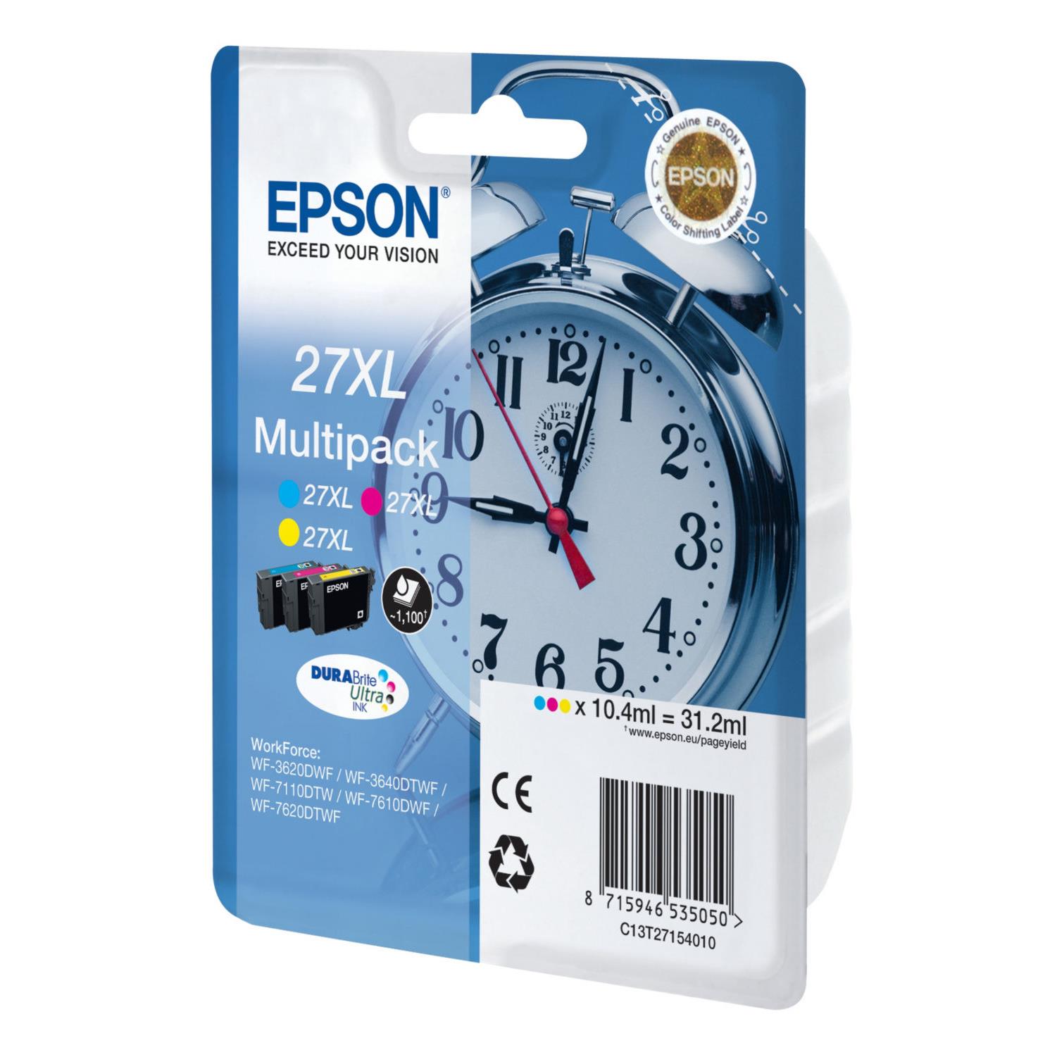 Cartouches pour imprimantes - Epson alarm clock multipack "rveil" 27xl - encre durabrite ultra c,m,j