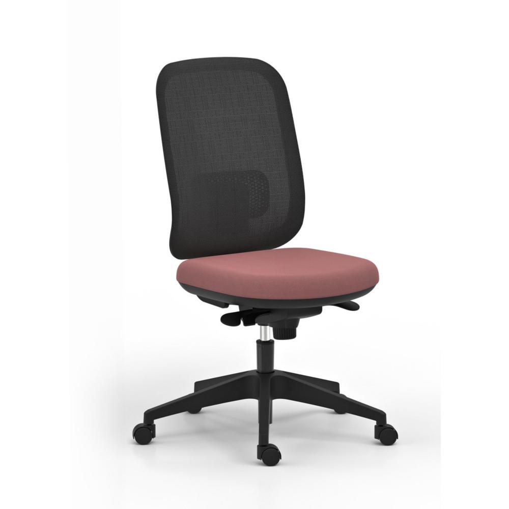 Sige Alaia dossier maille Noir et assise en tissu Framboise avec renfort lombaire