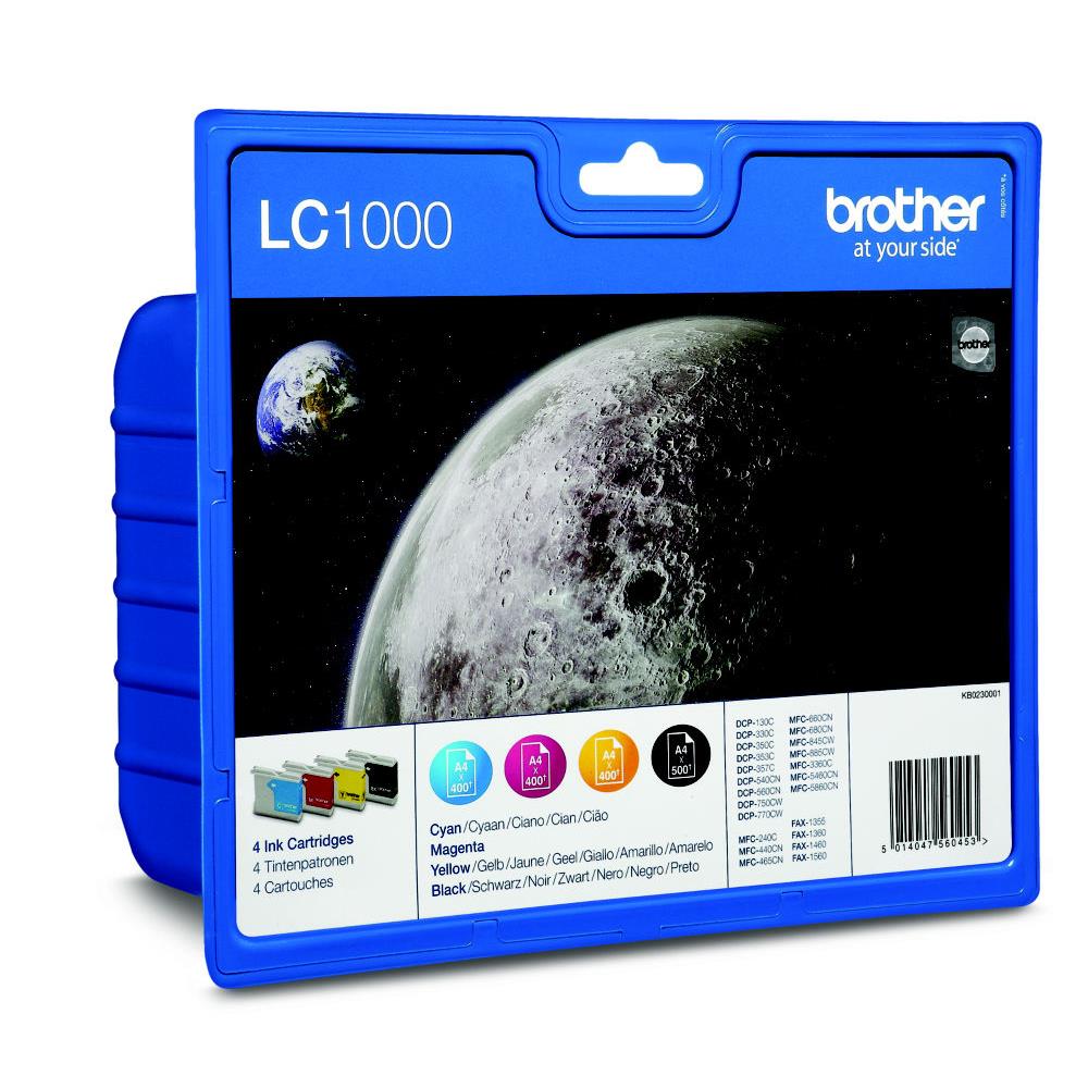 Cartouches pour imprimantes - Brother lc1000valbp - pack de cartouches d'encre originales  haut rendement