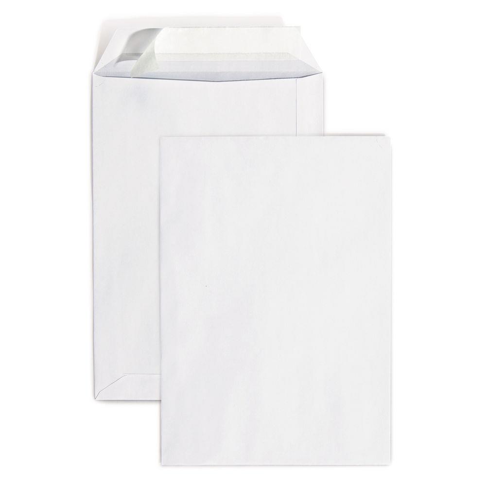 Pochette blanche Raja format C4 - 229 x 324 mm - 90g - sans fentre - bande autoadhsive - bote 250 units