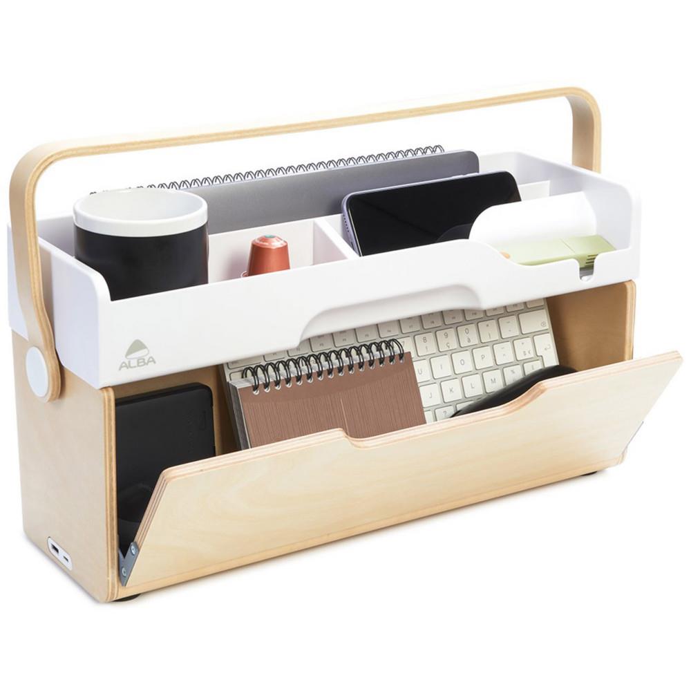 Station de travail Alba ERGOBOX - 2 modules, 6 rangements