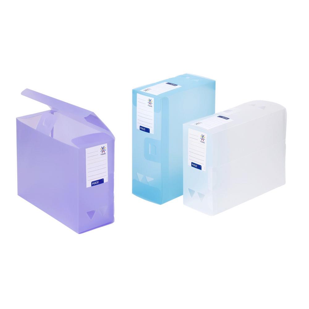 Bote de classement Viquel Propysoft maxi en polypropylne - A4 - dos 12 cm - coloris assortis pastels