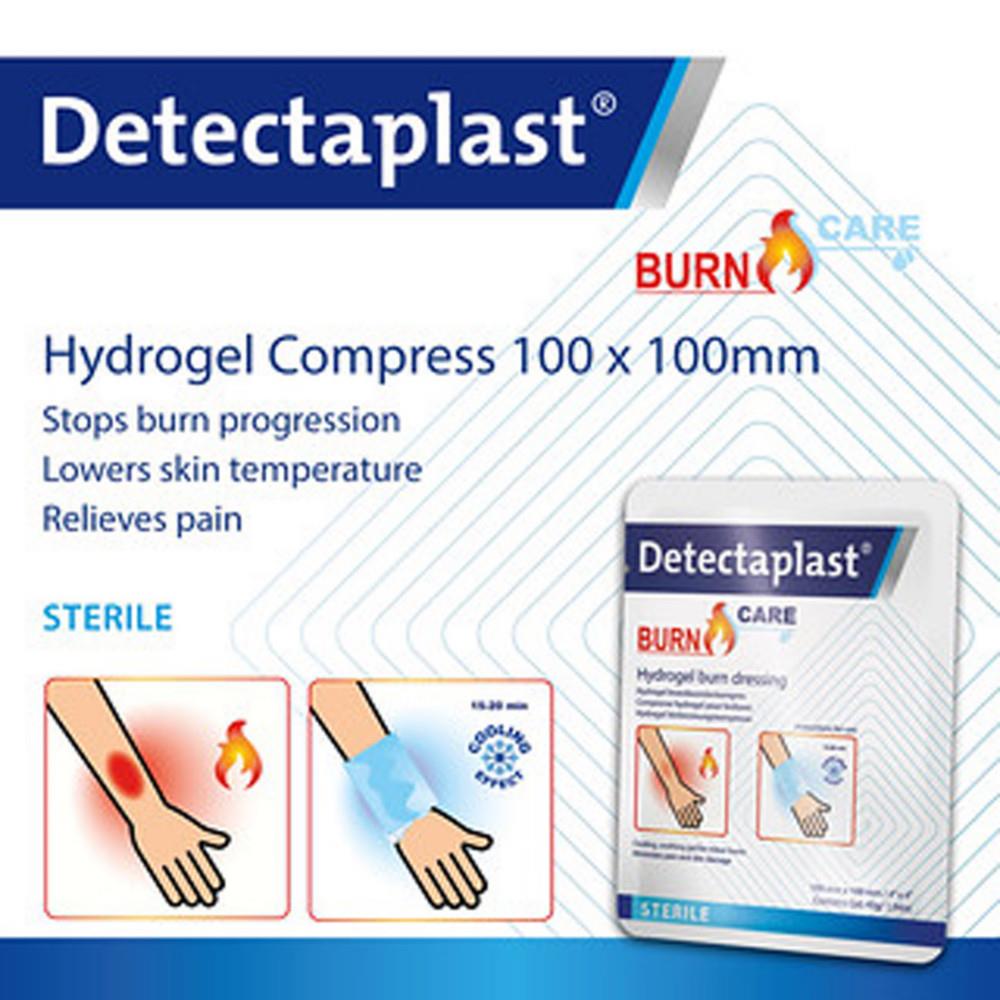 Compresses Hydrogel Detectaplast pour br�lures Burn Care Format 10 x 10 cm