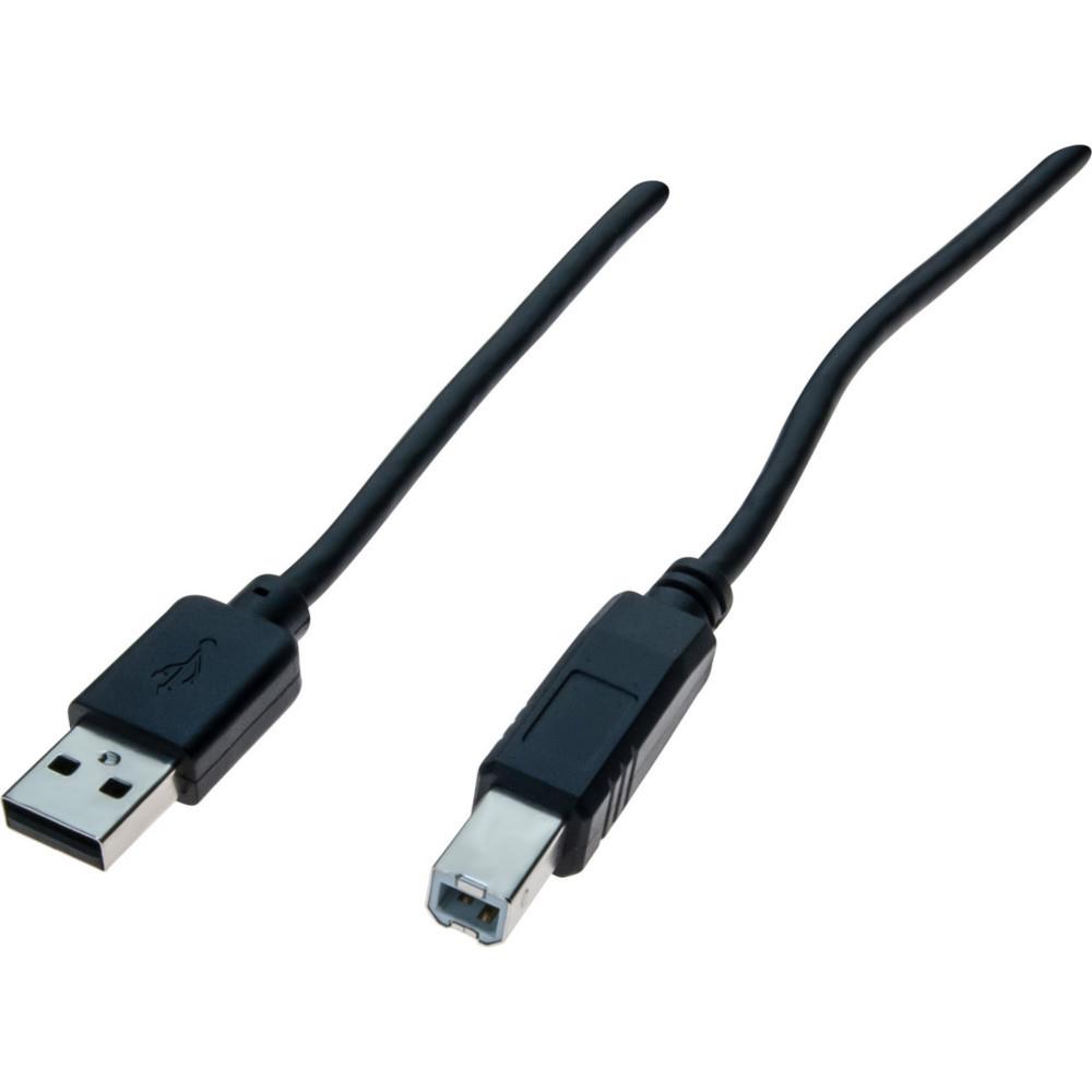 C�ble USB Type A/B - D�bit 480 Mbps - 1,8 m - Noir
