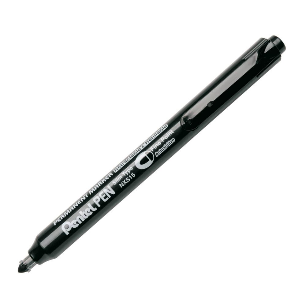 Marqueur permanent rtractable Pentel - pointe fine 4 mm - noir