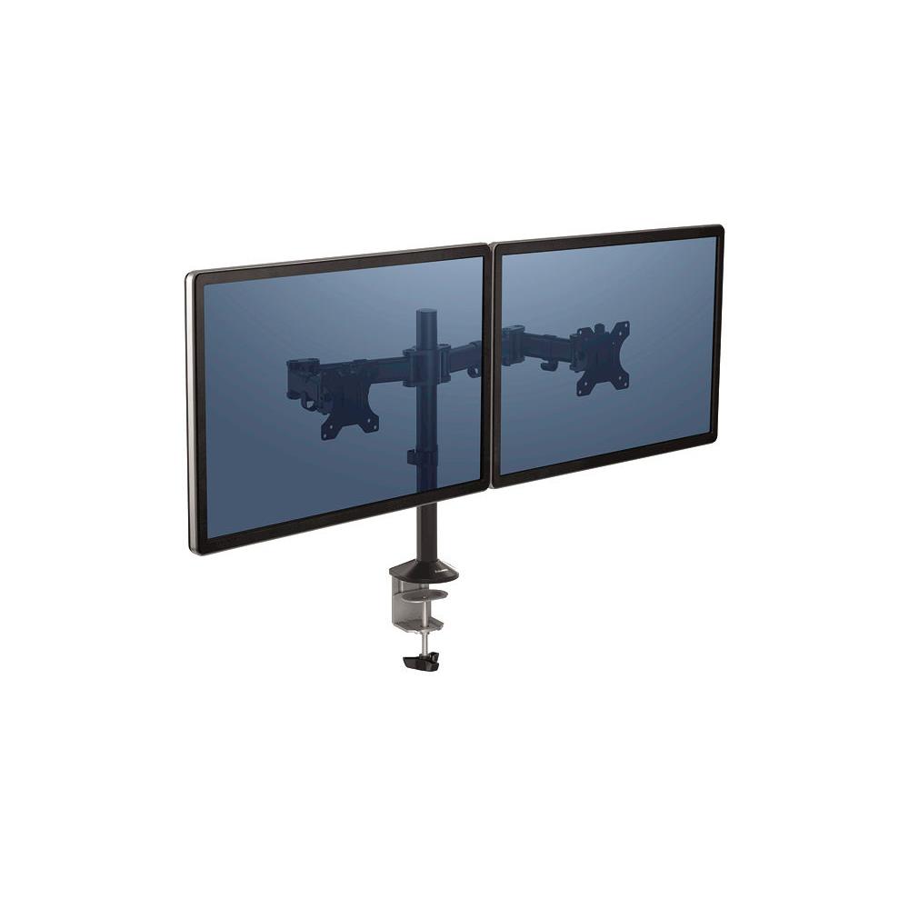 Bras porte-cran double Fellowes Reflex - Noir