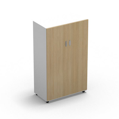Armoire Rio H.133,3 x L. 80 x P. 42,6 cm corps blanc neige 2 portes battantes chne clair - quipe de 3 tablettes