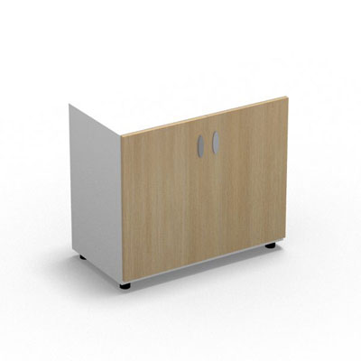 Armoire Rio H.71 x L. 80 x P. 42,6 cm corps blanc neige 2 portes battantes chne clair - quipe d'1 tablette