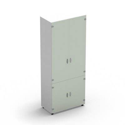 Armoire Rio H.197,3 x L. 80 x P. 42,6 cm corps blanc neige 4 portes battantes verre maill blanc - quipe de 4 tablettes
