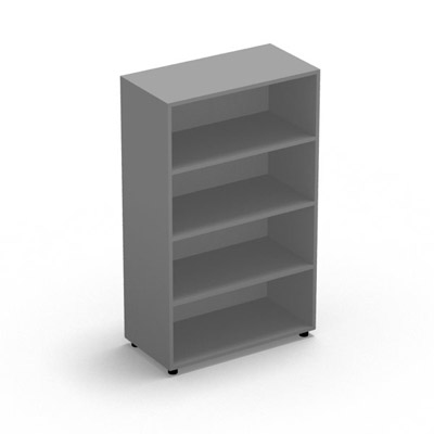 Armoire Rio sans porte H.133,3 x L. 80 x P. 40,7 cm dcor gris aluminium -  quipe de 3 tablettes