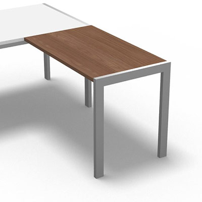 Retour suspendu gamme Rio - 100 x 60 cm - plateau noyer ambr - pitement aluminium