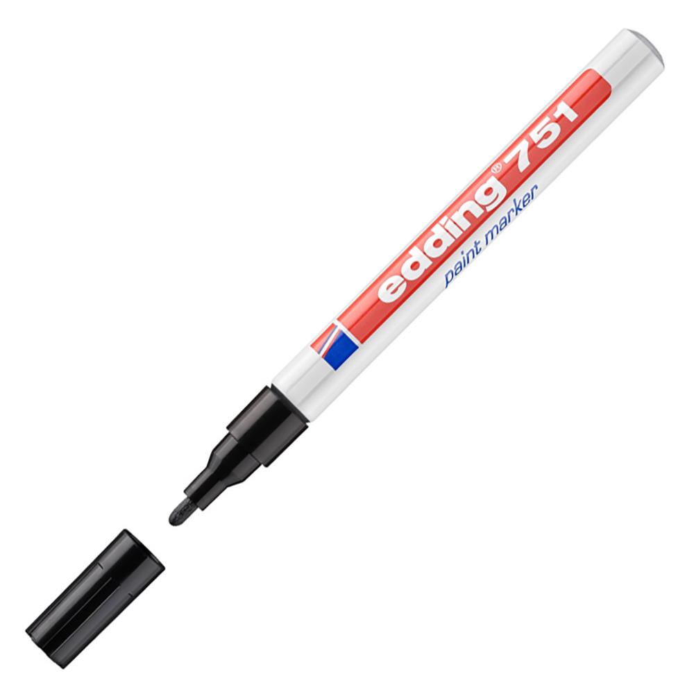 Marqueur Edding - peinture encre permanente noire pour toutes surfaces - pointe fine