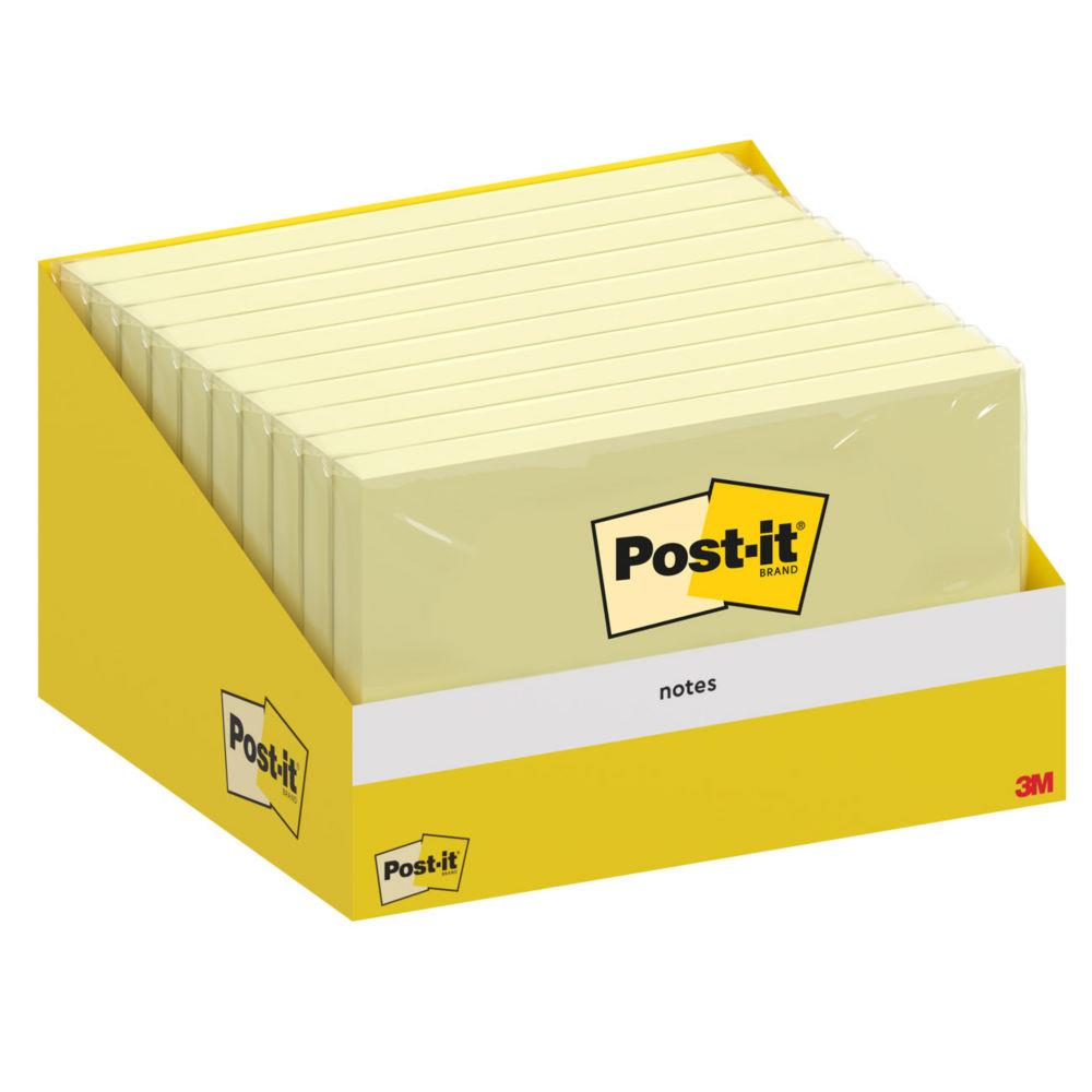 Notes repositionnables Post-it Z-Notes Super Sticky carres Jaune 76 x 76 mm - Bloc de 100 feuilles