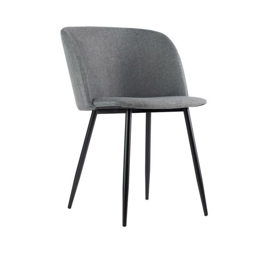 Fauteuil Symbiose en tissu 100% polyester - pieds acier noirs - tissu gris