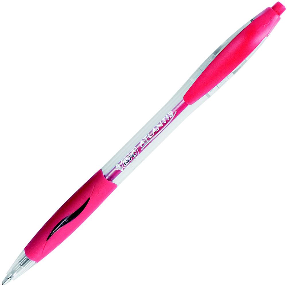 Stylo bille Bic Atlantis - rtractable - pointe moyenne - rouge