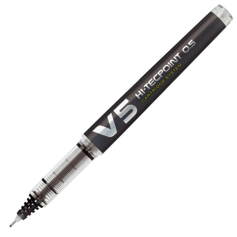 Stylo roller rechargeable noir Pilot HI-TECPOINT V5 Begreen - 0,5 mm - pointe tubulaire
