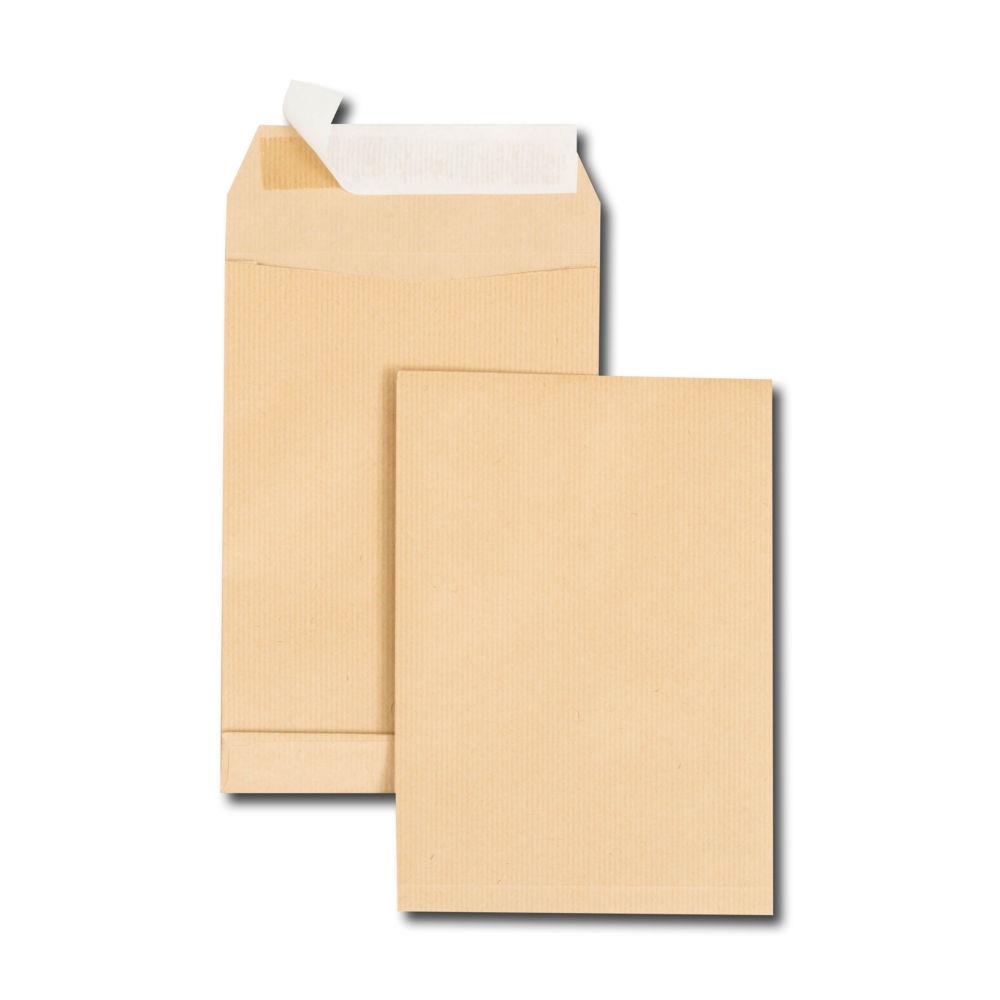 Pochette kraft  soufflet Raja - 90 g/m - C5 162 x 229 mm - sans fentre - fermeture par bande silicone - brun