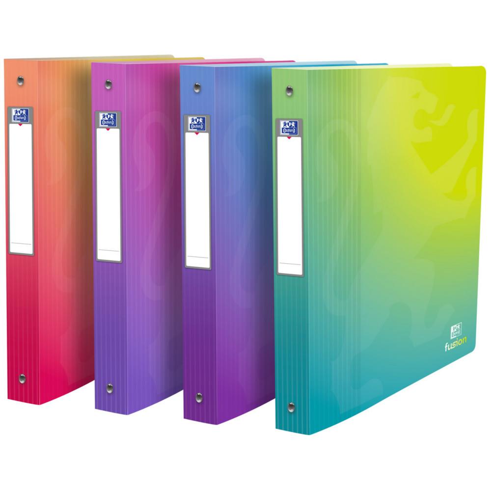 Classeur A4+ Oxford School Life Fusion - 4 Anneaux - Dos de 4 cm - Assortis