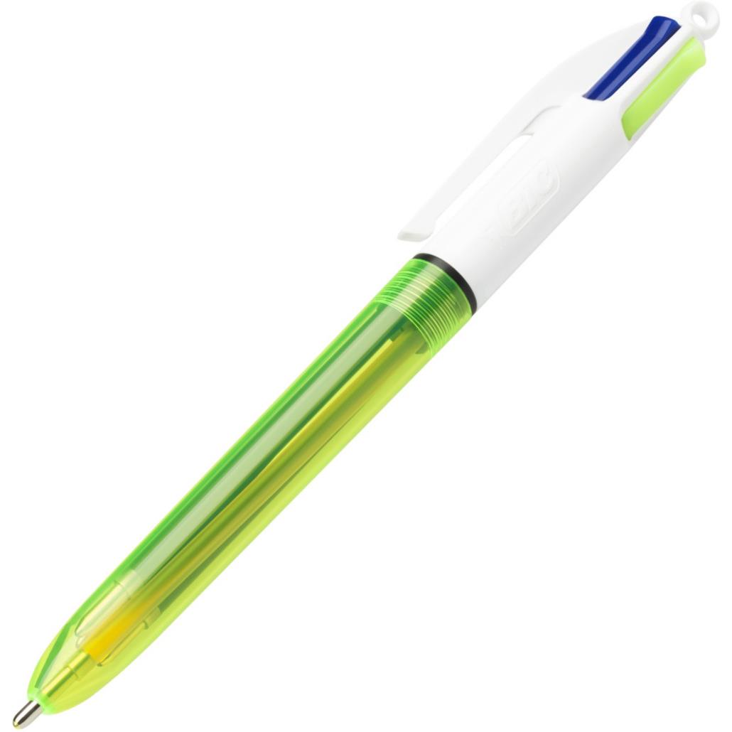 Bic 4 couleurs fluo - pour crire et surligner - bleu, noir, rouge et jaune fluo