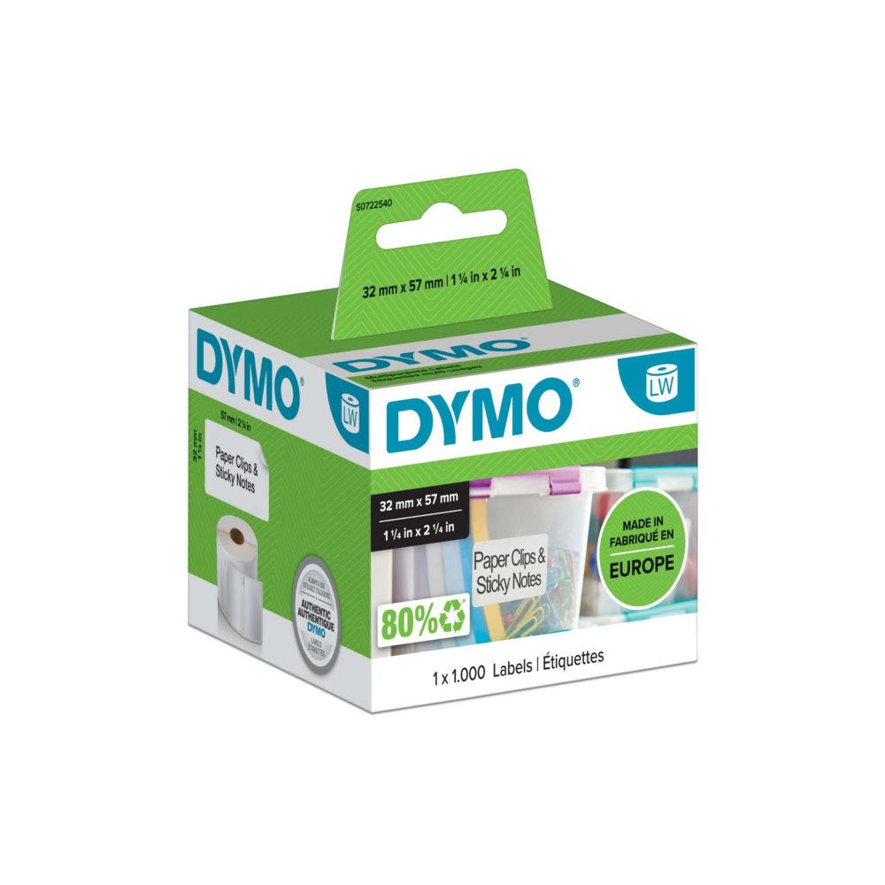 Etiquette multi-usages papier 57 x 32 mm Dymo S0722540 blanche - Rouleau de 1000