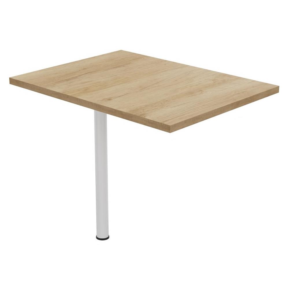 Extension Rectangle NF Environnement Ch�ne Nebraska - H 72 X L60 cm - Pied tube Blanc