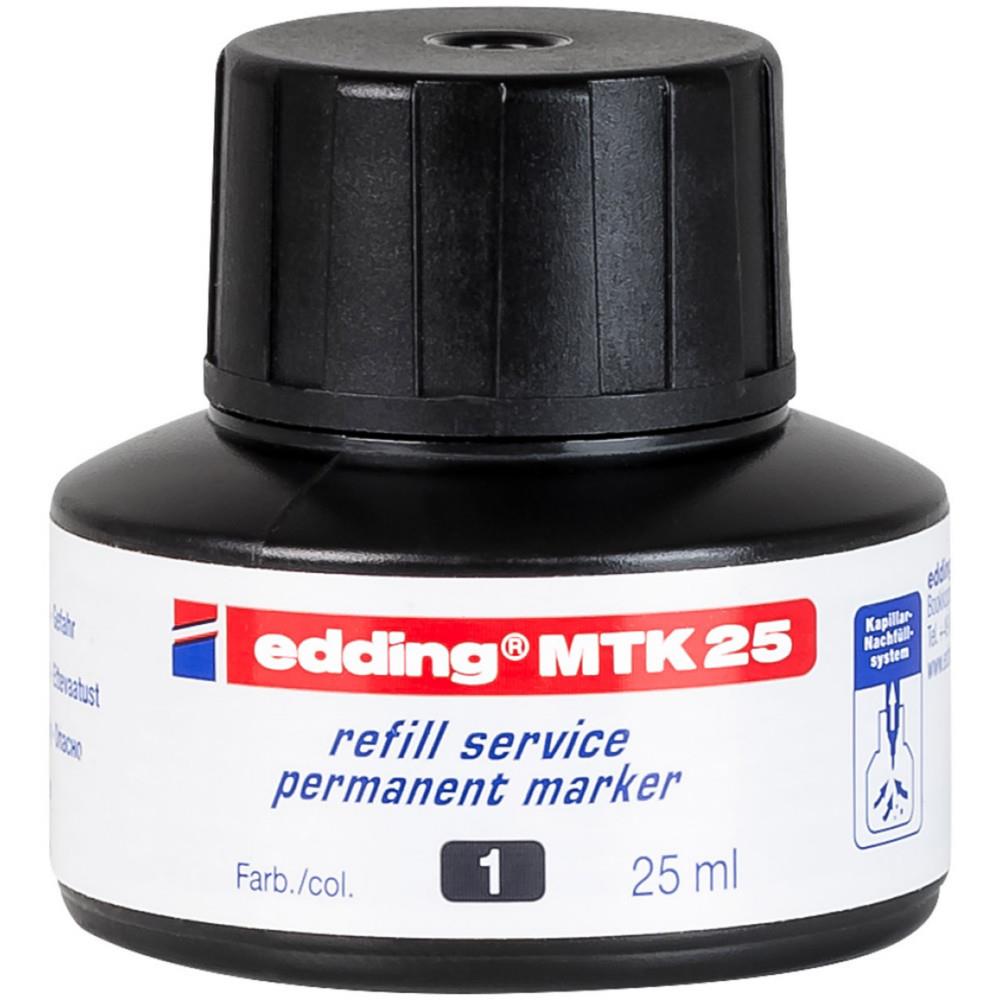 Recharge d'encre Edding MTK 25 pour marqueurs permanents 25 ml - Noir