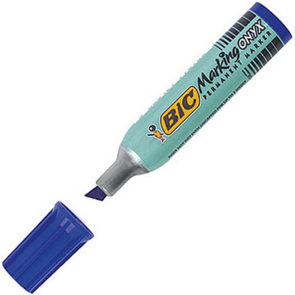 Marqueur permanent Bic Onyx Marker standard 1481 - pointe biseaute bleu