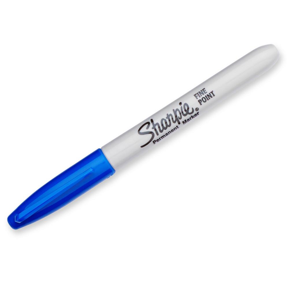 Marqueur permanent Sharpie Fine - pointe ogive 0,9 mm - bleu