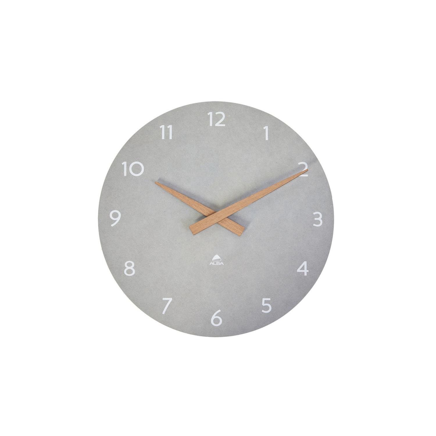 Horloge murale Alba Hormilena en bois - Diamtre 30 cm - Gris