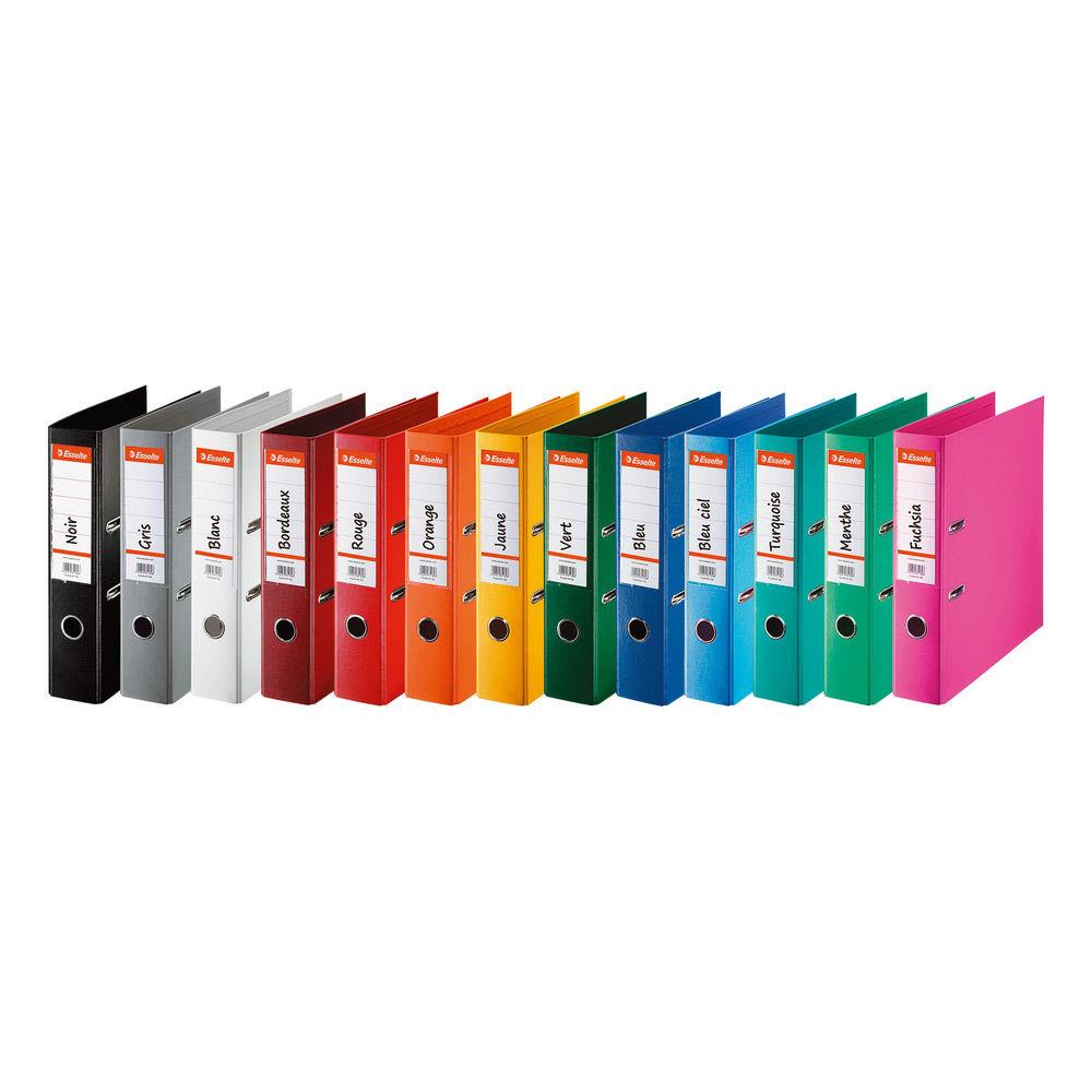 Classeur  levier Esselte - dos de 7,5 cm - plastifi intrieur et extrieur - assortis standard