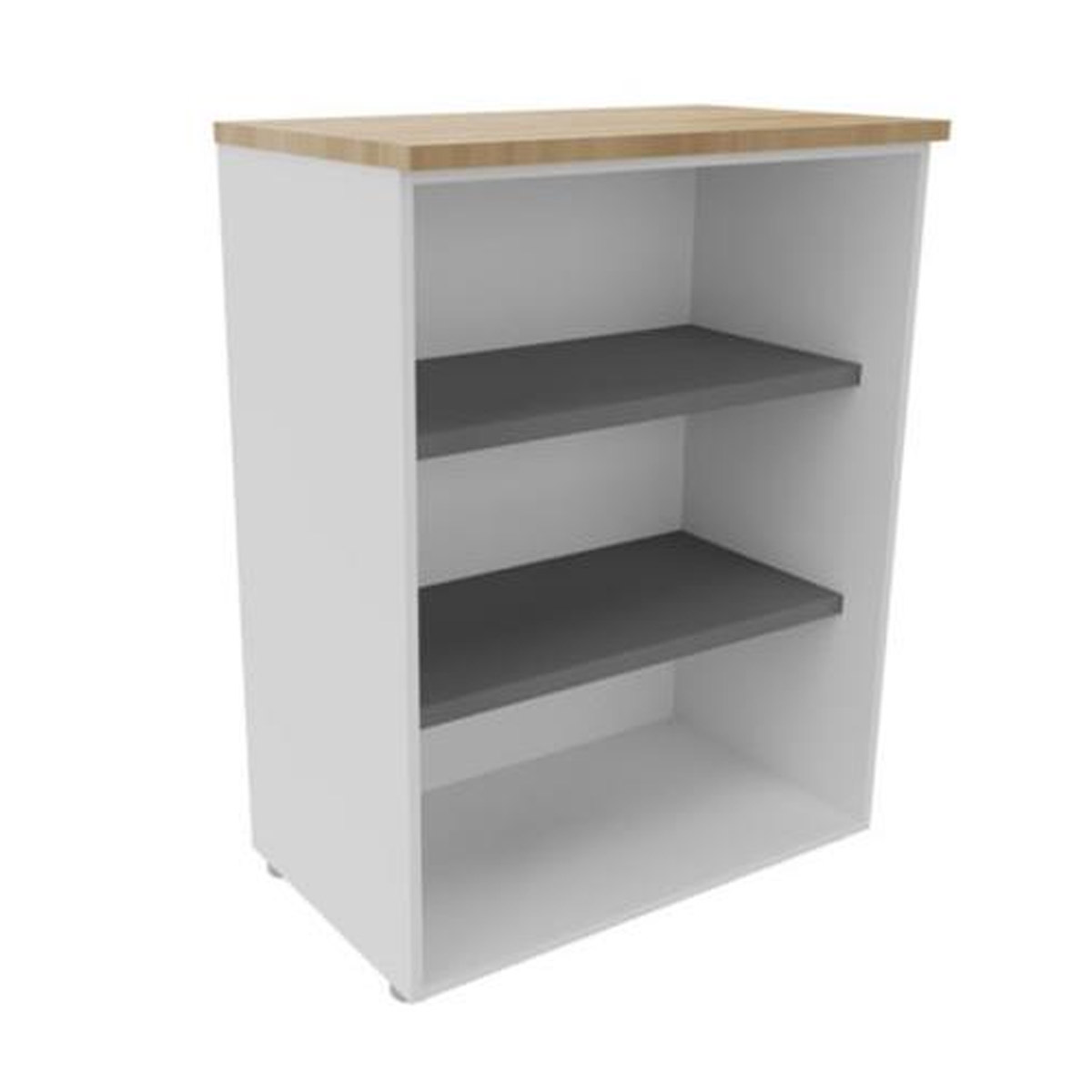 Biblioth�que mi-haute NF Environnement  H104 cm x L80 cm blanche - Top Ch�ne Nebraska