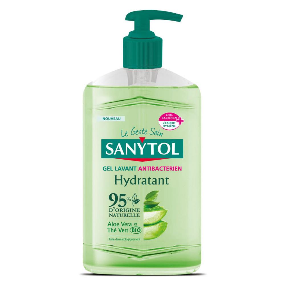 Gel lavant Sanytol antibact�rien � l'Alo� Vera et au Th� Vert - Naturel Bio et hydratant - 250 ml