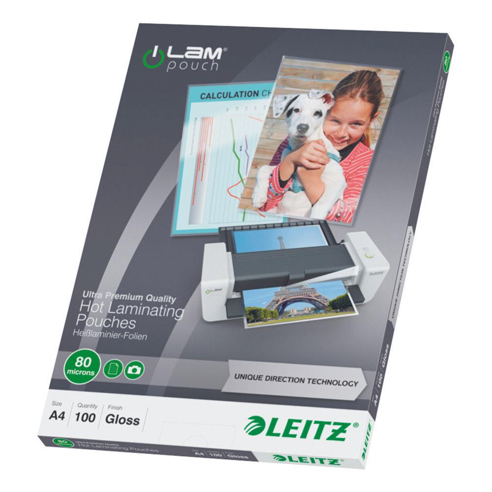 Pochette de plastification Leitz iLAM A4 UDT - transparente - 80  - paquet 100 units