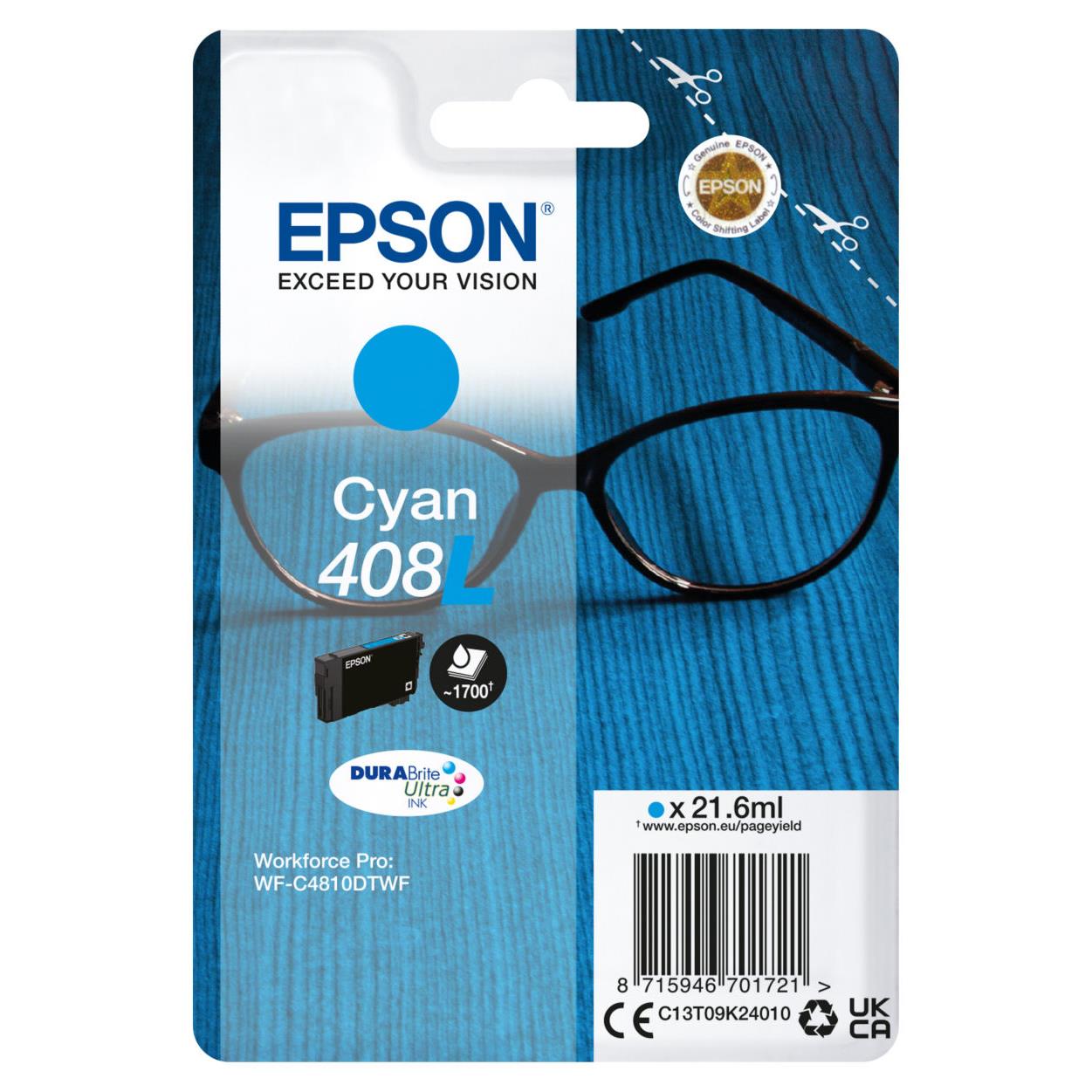 Cartouches pour imprimantes - Epson singlepack cyan 408l durabrite ultra ink