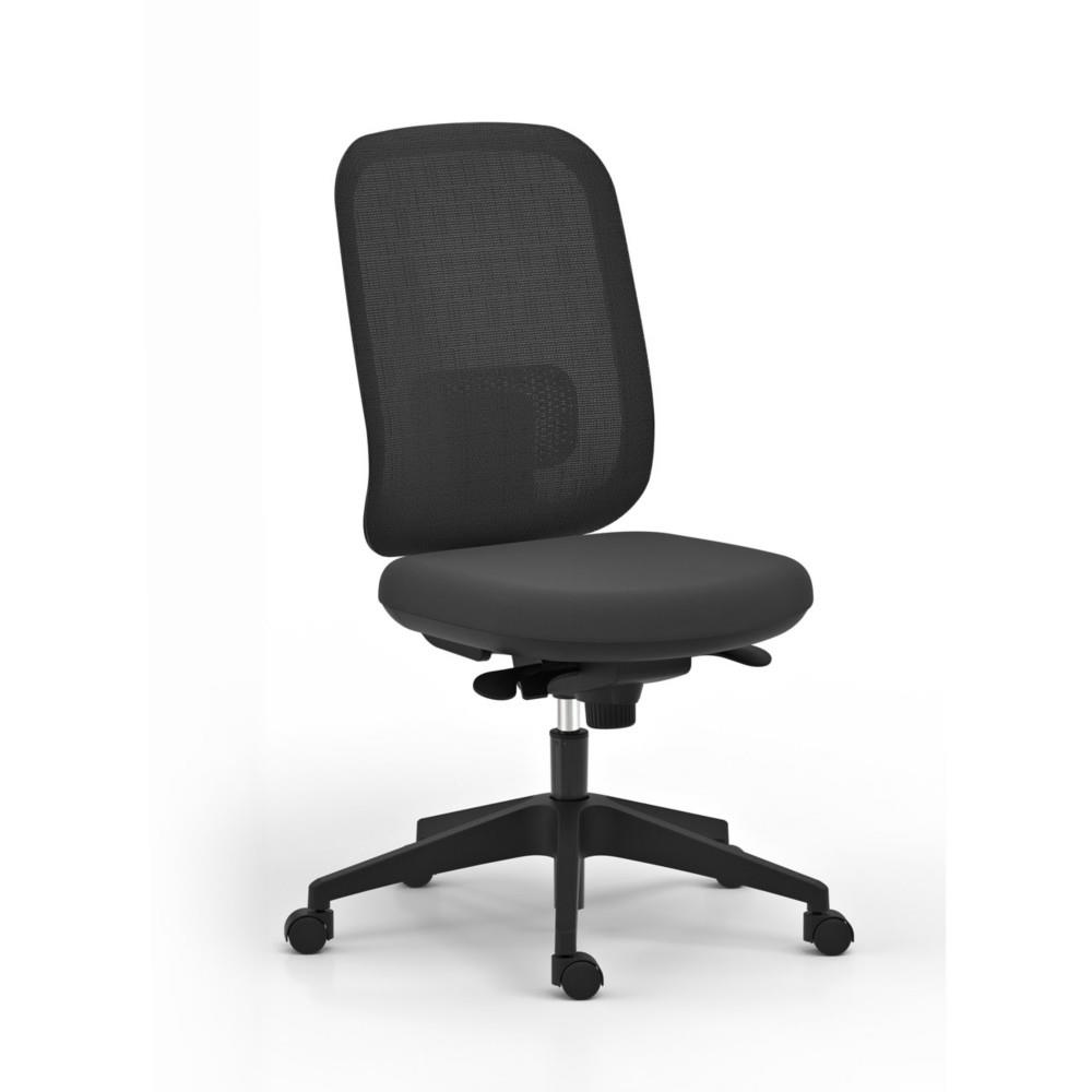 Si�ge Alaia dossier maille et assise en tissu Noir avec renfort lombaire