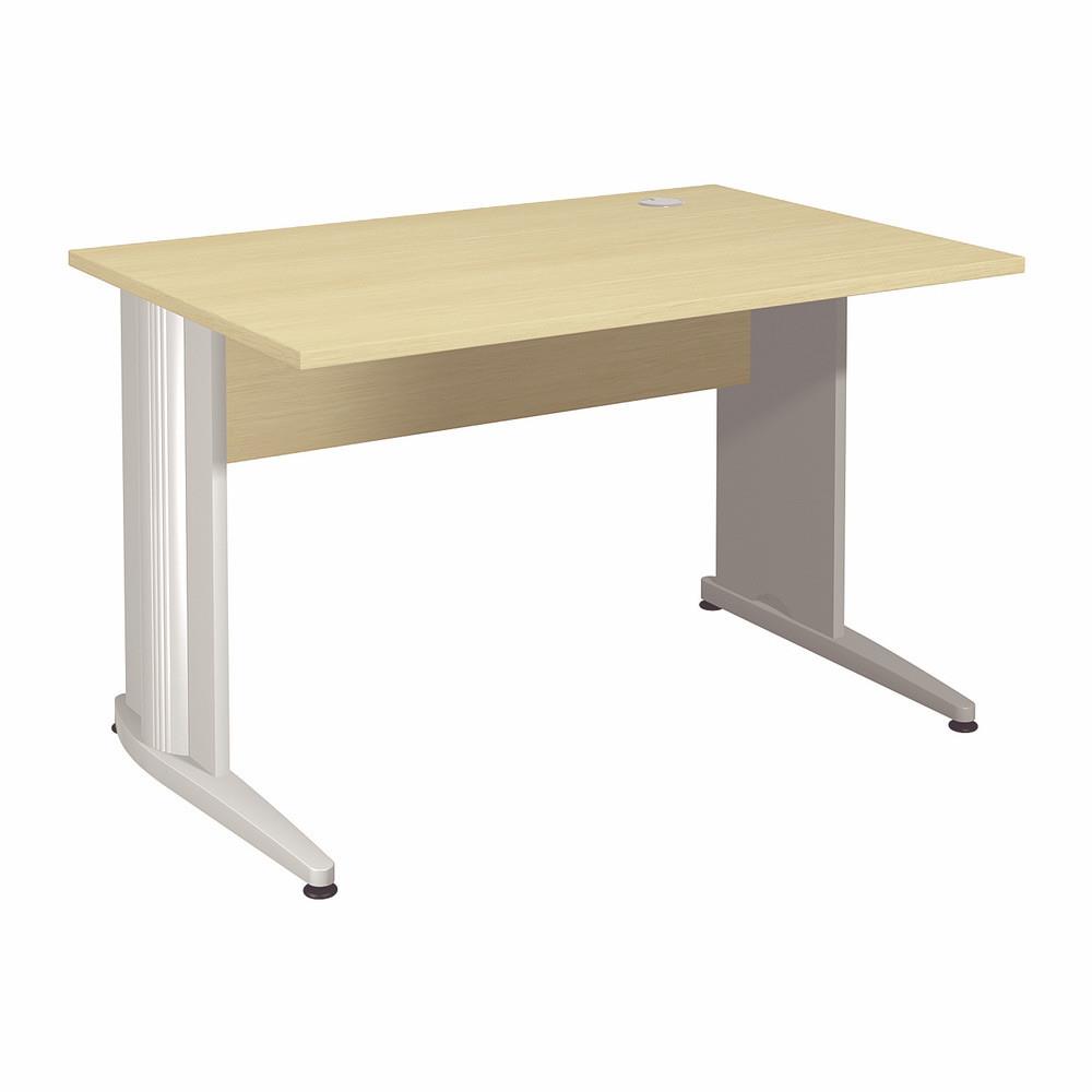 Bureau droit Impact - L 120 x P 80 cm - plateau h�tre - pieds L aluminium