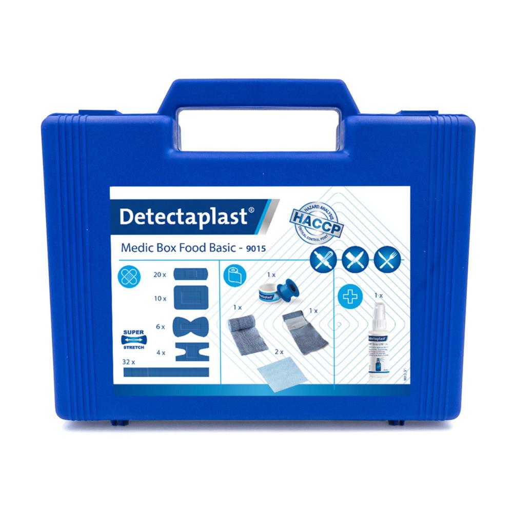 Trousse de secours Detectaplast Medic Box Food Basic - HACCP - Pour 1 � 5 presonnes - Pansements Super Stretch - Assortiment de 78 �l�ments