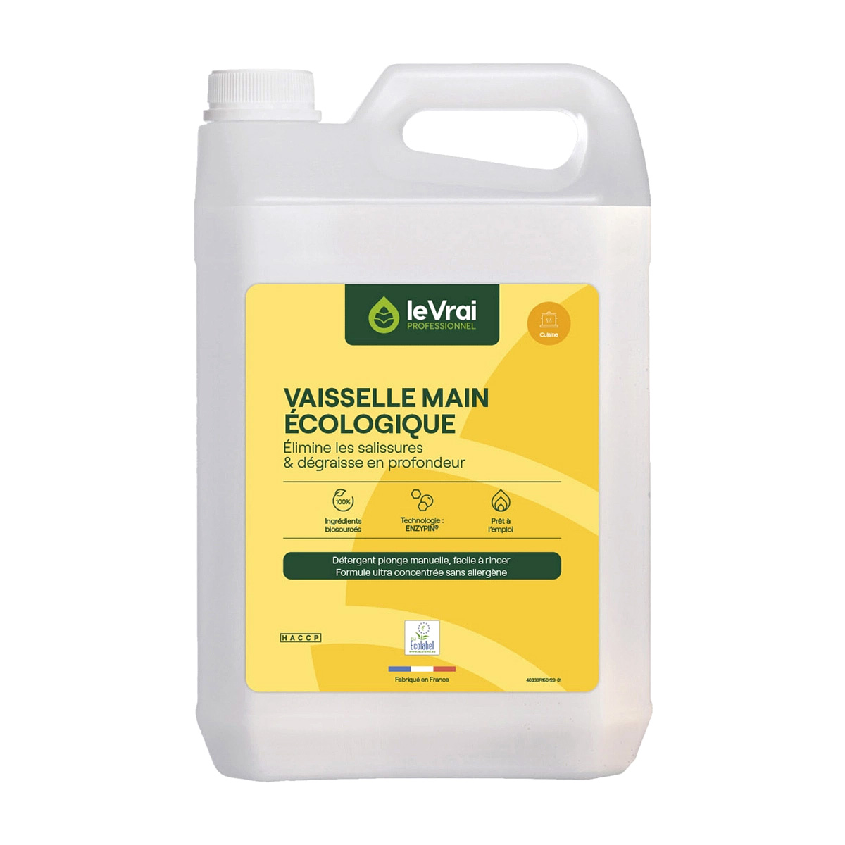Liquide vaisselle cologique Le Vrai - Bidon de 5 L - Parfum Pin des Landes