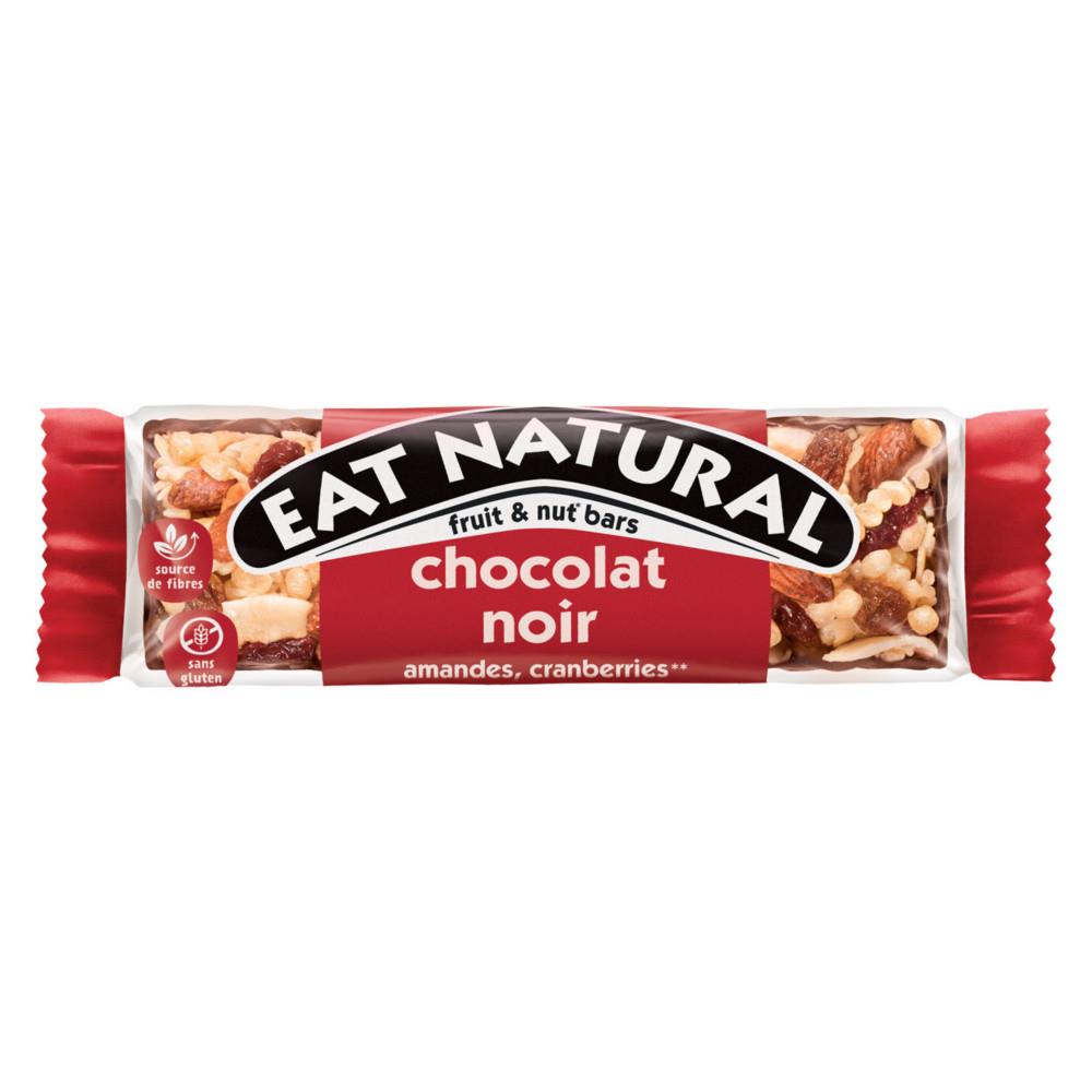 Barre fruits Eat Natural amandes cranberries & chocolat noir - Lot de 12 barres de 40 g