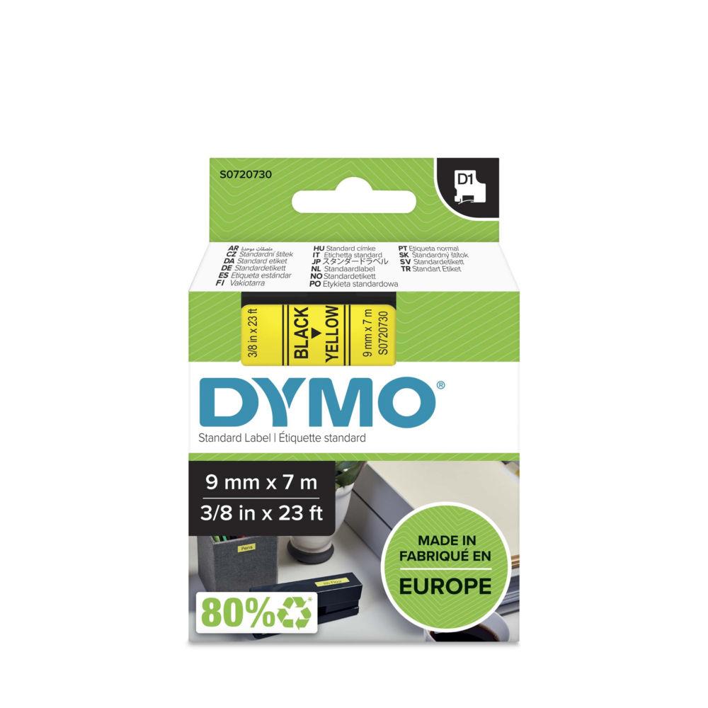 Ruban Dymo D1 - 40918 - Ruban noir/jaune - 9 mm x 7 m