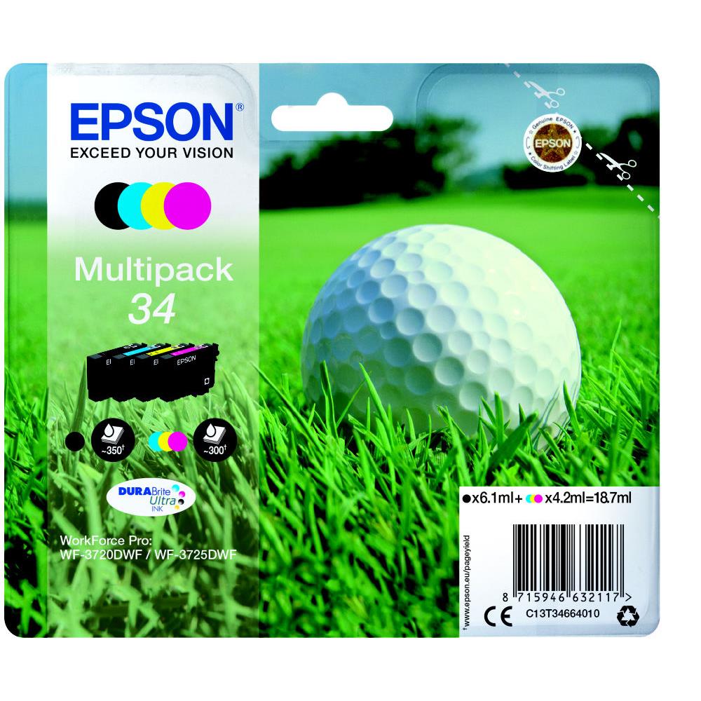 Cartouches pour imprimantes - Epson golf ball multipack 4-colours 34 durabrite ultra ink